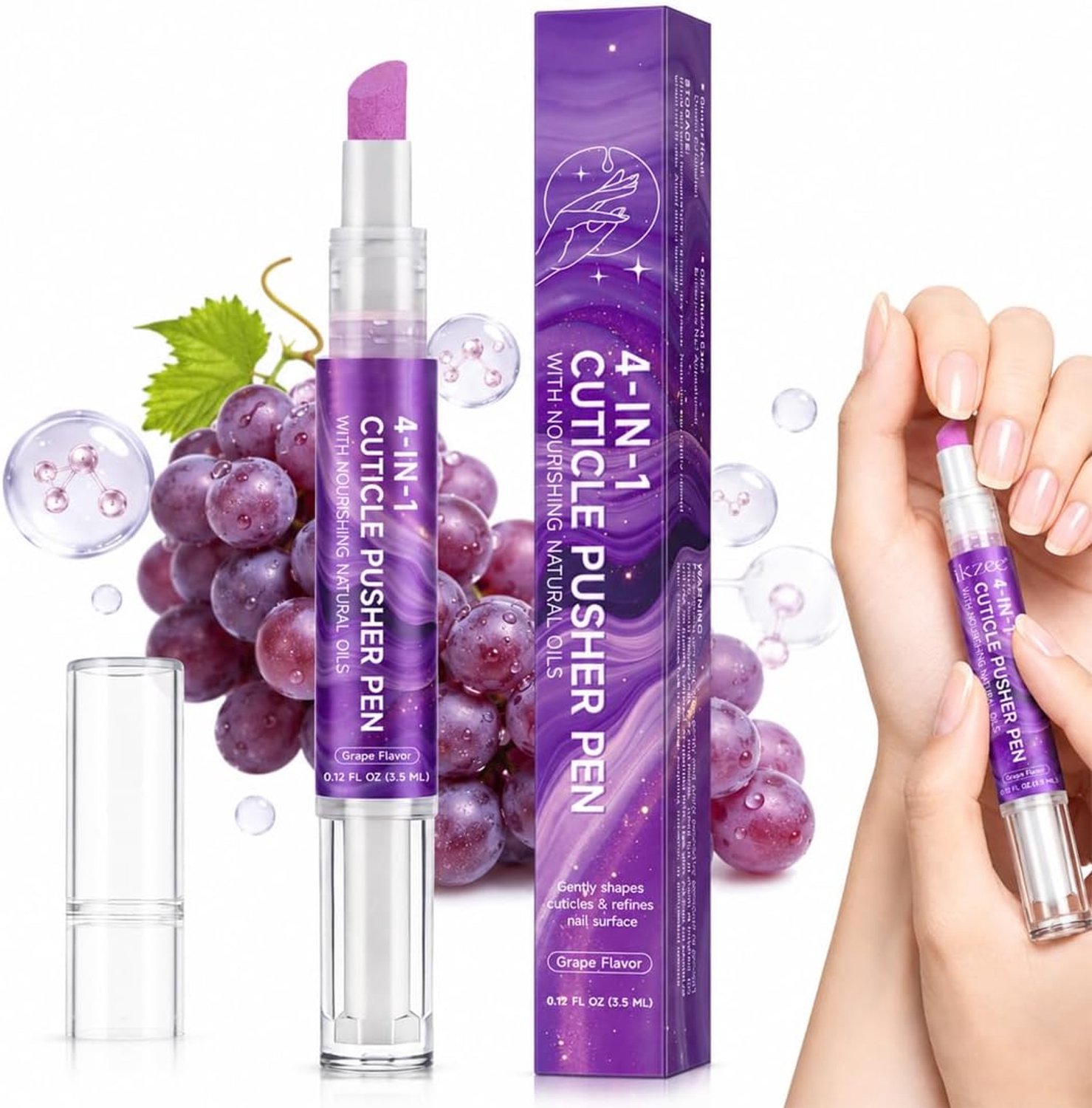1 Stuk Cuticle Scrub Pen,3-in-1 Nagelriem Pen,Hydraterend en Voedend,Makkelijk om mee te Nemen,Voor Velletjes,Gebarsten en Droge Nagels