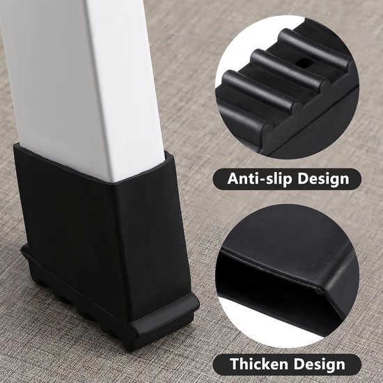 4 Stuks Delige Antislip Rubberen Laddervoeten Beschermhoezen met Visgraatpatroon Duurzame Ladder Pootbeschermers voor Stabiliteit Veiligheid Bij Gebruik Geschikt voor Werkladders — afbeelding 3