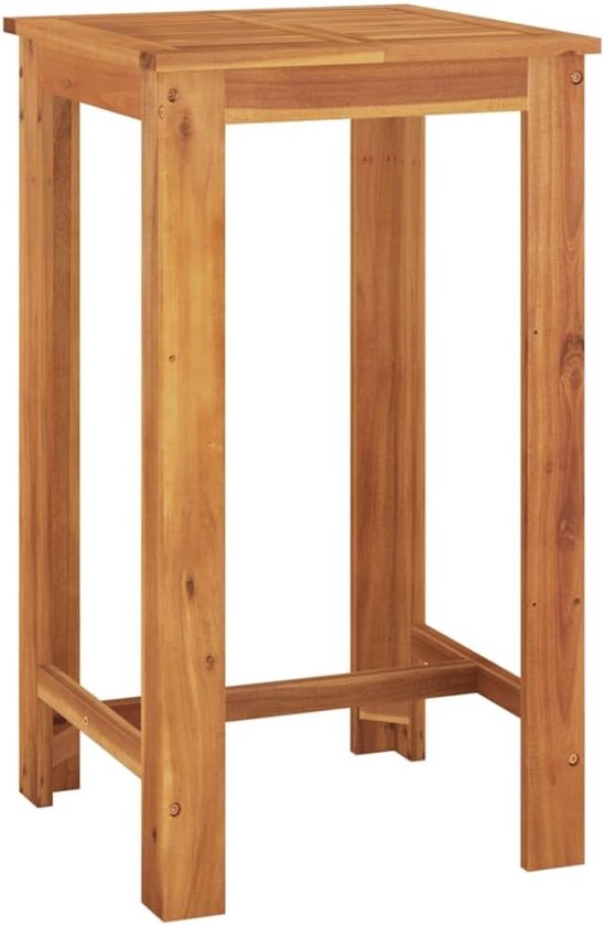 Poly rattan massief acaciahout tuinbar dineerrelax grijs — afbeelding 5