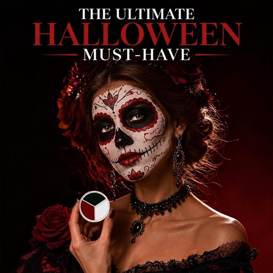 4 stuks Halloween-make-upset, gezichtsschmink, met penseel — afbeelding 2