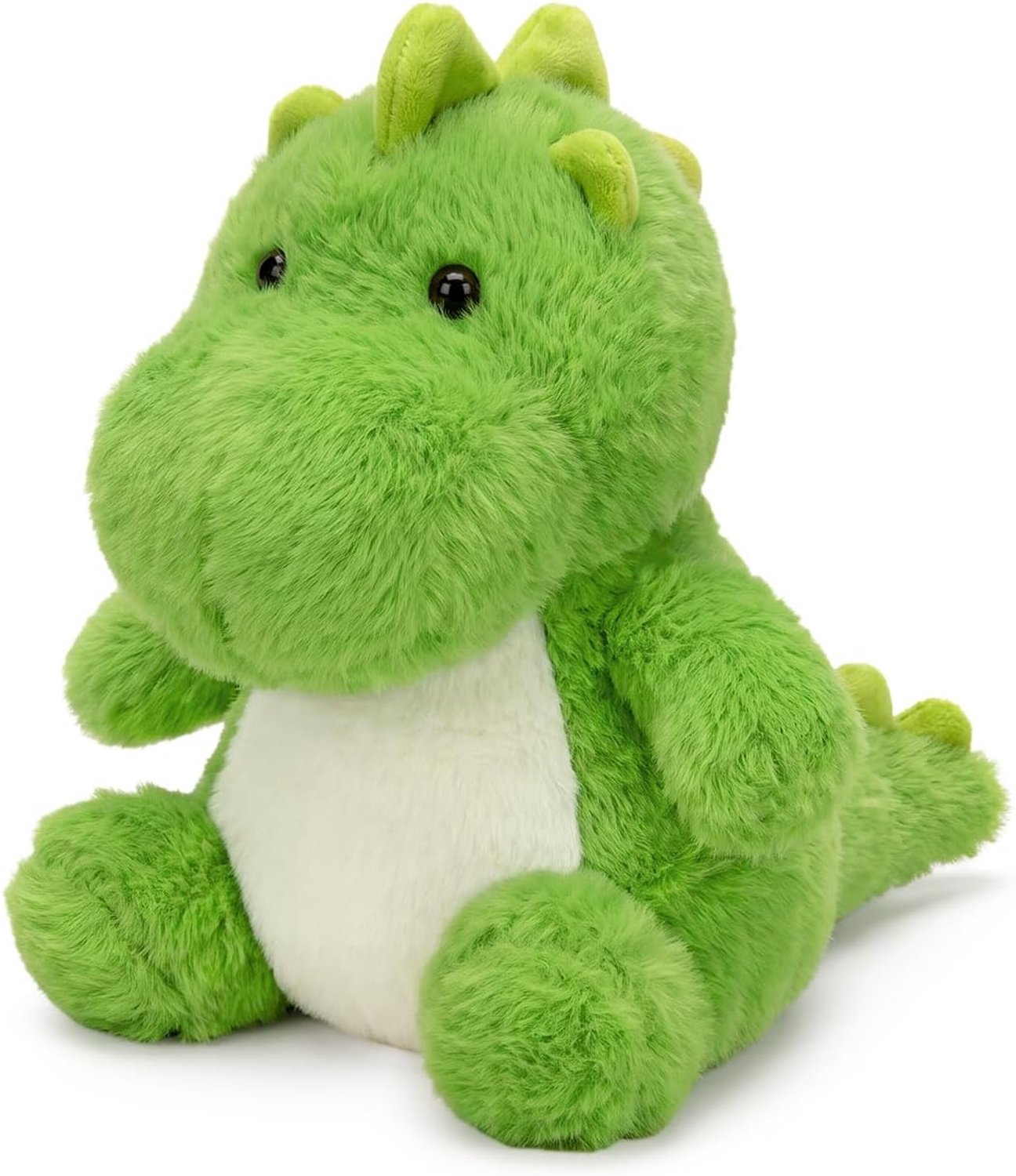 shownicer Zittend knuffeldier, zittend pluche dier, handig, zacht woonaccessoire, bureaudecoratie en verzamelstuk, geschenken voor kinderen en volwassenen (dinosaurus, 15 cm)