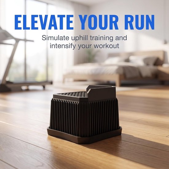 4 Stuks Delige Antislip Verstelbare Zwarte Treadmill Incline Riser Blokken Stabiele Voetverhogers voor Wandelen Hardlopen Simuleert Hellingtraining voor Intensievere Cardio — afbeelding 2
