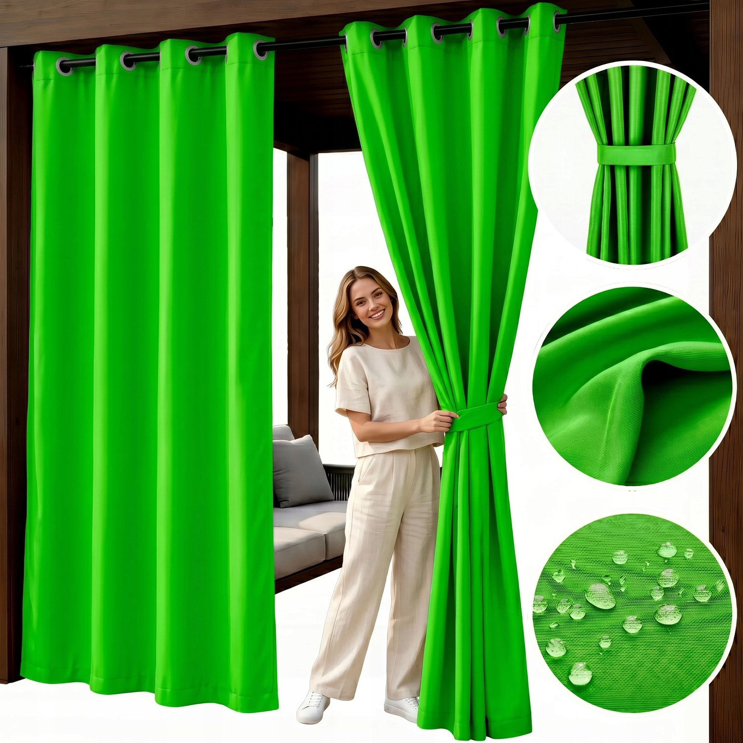 Waterdichte Tuindoek Groen 155x180 cm - ZACISZE met Ringel