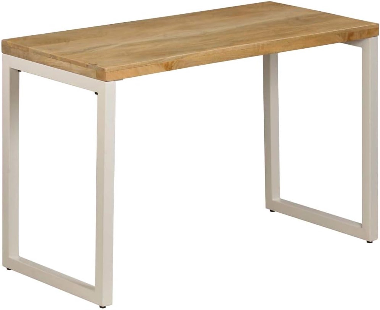 Eettafel, 115 x 55 x 76 cm, van massief mangohout en staal, eettafel, moderne eettafel, eettafel voor tuin, 247333