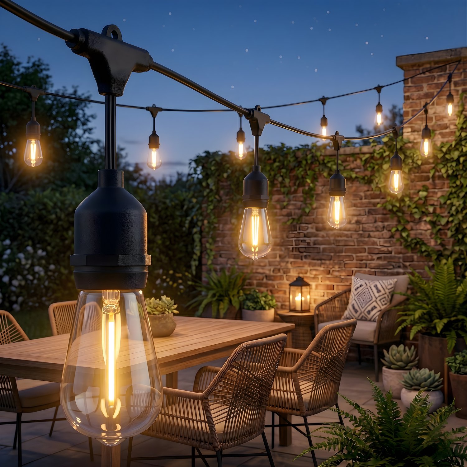 Bol.com SHINE Solar Lichtsnoer Buiten - 8,5 Meter - 12 LED Lampen - Hybride (Zonne-energie & Stekker) - IP65 Waterdicht - Inclus... aanbieding