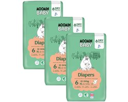 Muumi Baby Eco Luiers - Maat 6 - 12-24 kg - 102 stuks - Parfumvrij - Voor de gevoelige huid - Anti-allergisch