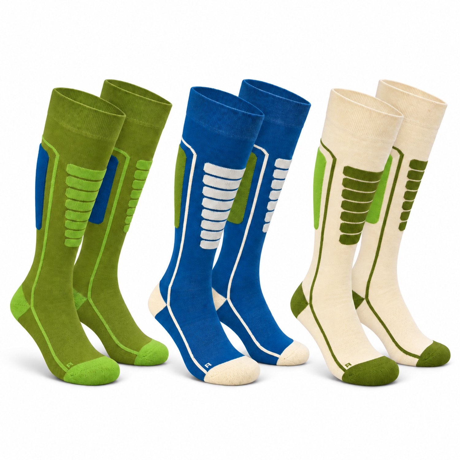 Norfolk Skisokken 3 Paar Merino Wol Skisokken Schokabsorptie Naadloos Zacht Warm en Droog / – Courchevel 3 Pack Blauw