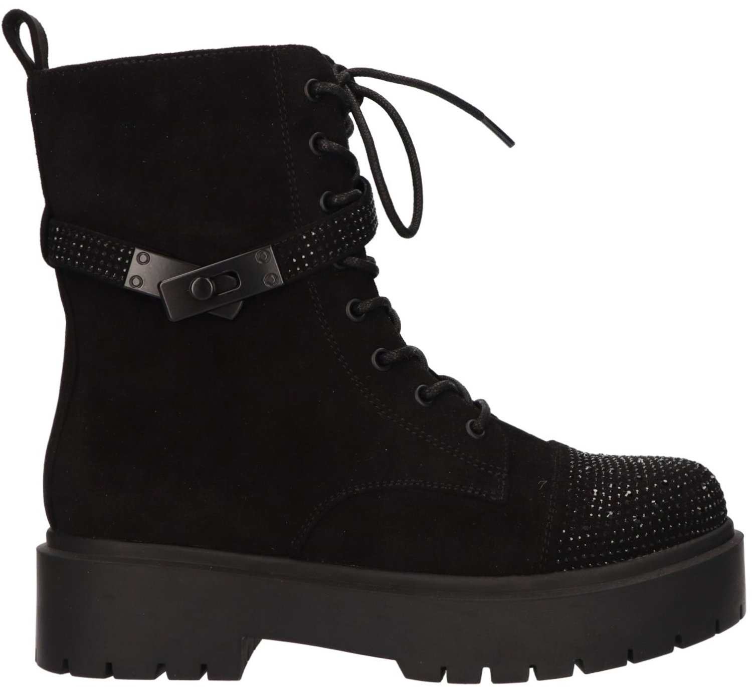 LA STRADA DAMES BOOTS ZWART 2600801 2201 BLACK BIKER BOOT MICRO+STONES maat 37