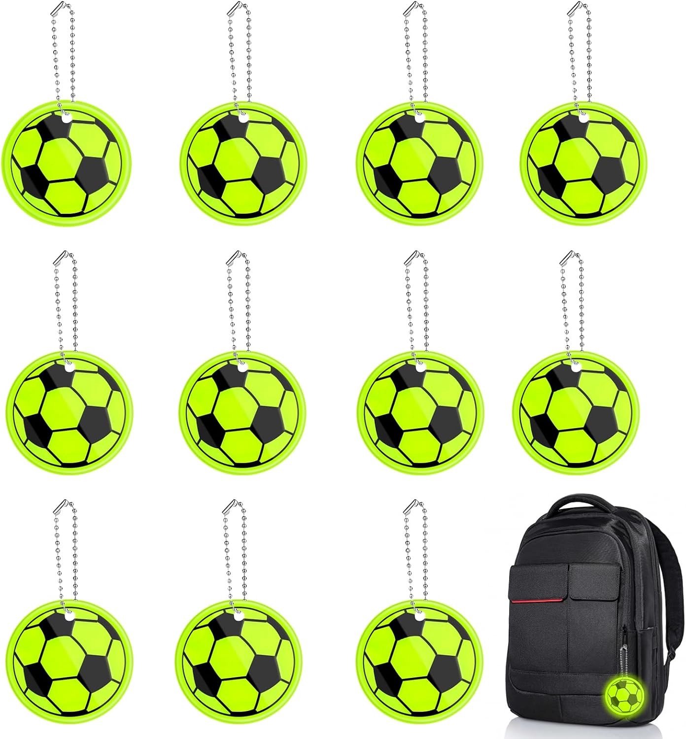 Pack van 12 Reflecterende Veiligheidsreflectoren voor Kinderen, Schooltassen, Rugzakken en Kleding