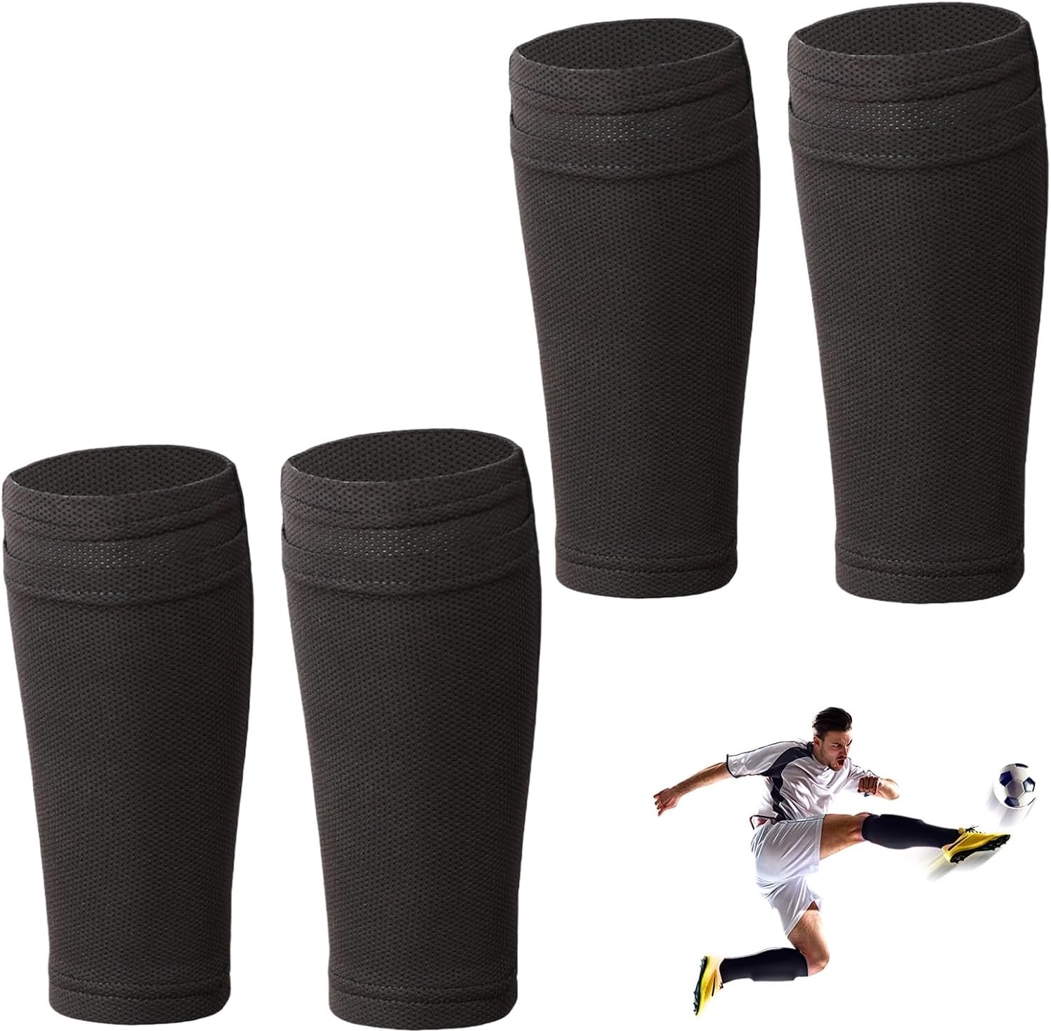 Scheenbeschermers - Zwart - L - Ademend Polyester - Voor Volwassenen, Jongeren en Kinderen