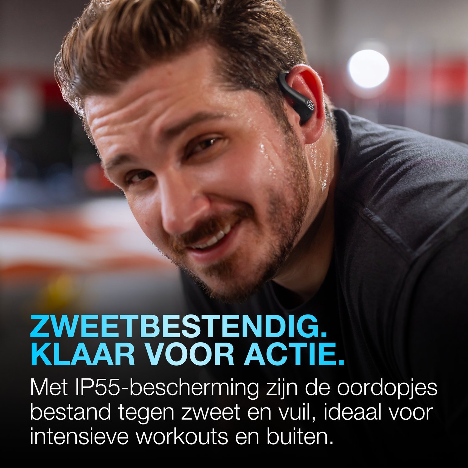 JLab Go Sport ANC Draadloze Sport Oordopjes - Active Noise Cancelling Oortjes Draadloos - 35 uur Batterij - Bluetooth - IP55 Zweetbestendig - In Ear - Hardlopen - Zwart thumbnail 5