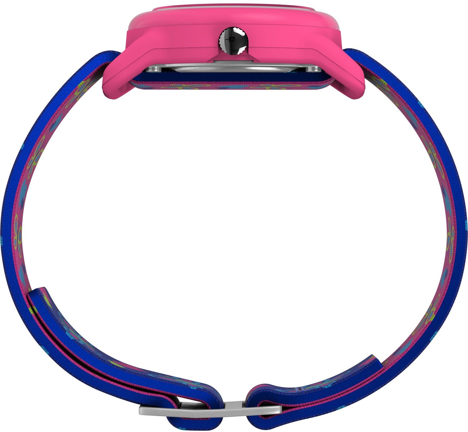 Timex Timex Time Machines Quartz Analoog Horloge Blauw En Roze Kast Gemaakt Van 100% Hars En Een Band Van 100% Elastische Stof 29 T890011O, T890221O
