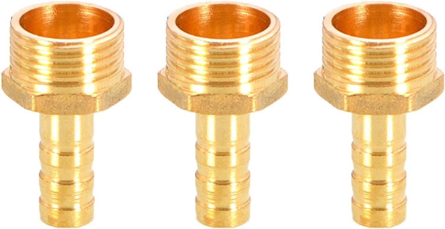3PCS Messing Barbed Wire Slang Fitting Koppeling Connector 10mm naar 1/2" Mannelijk BSP Slangadapter voor Tuin en Waterleiding
