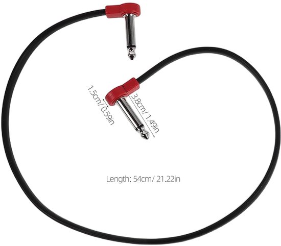 3 stuks keyboard patchkabels - 50 cm haakse audiokabel - gitaarpedaal patchkabel voor elektrische en basgitaren - effectconnector met Z-vormige platte stekker — afbeelding 4