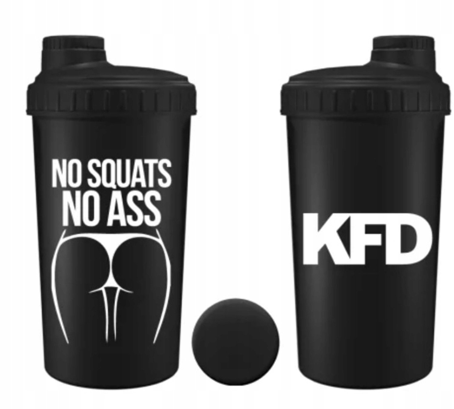 KFD Shaker PRO 700ml Zamykany - Z Sitkiem & Maatstreep - Zwart
