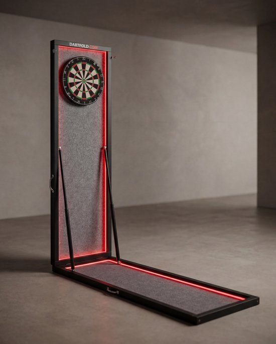 Dartfold LED Starterkit - Inklapbare dartbaan met LED, dartbord en 2 sets pijlen van Dartfold — afbeelding 2