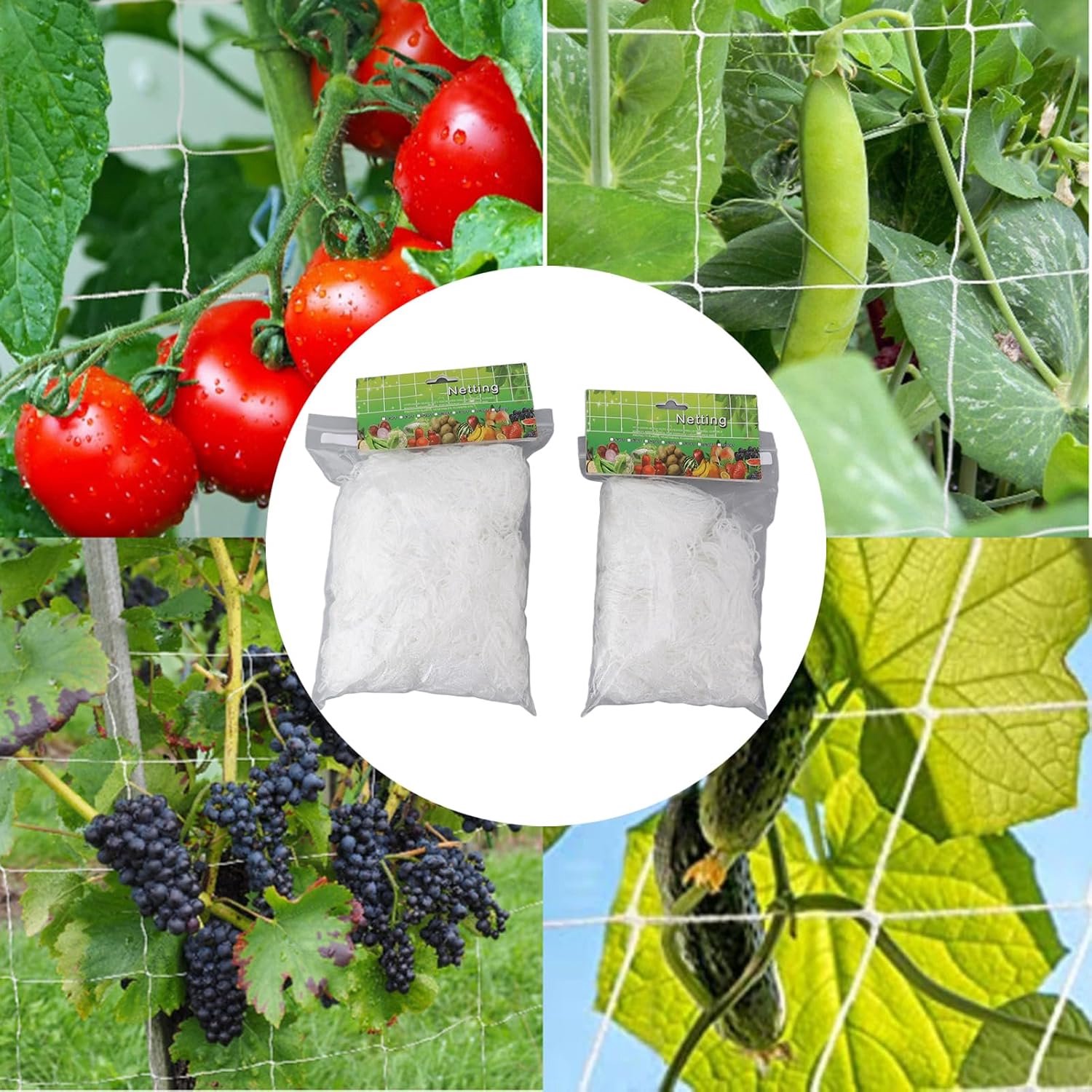Tuin Trellis Netting Wit Grow Mesh Polyester Tuinrooster Plant Klimnet Klimplant Accessoire Voor Yard Farm Outdoor(5 * 60FT)