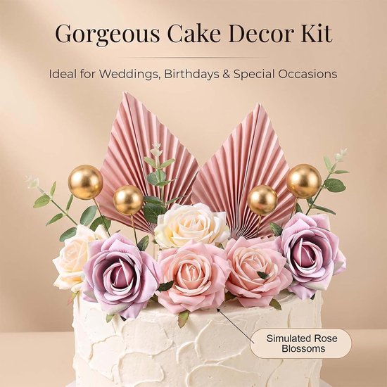 27 stuks taartdecoratie met bloemen — afbeelding 4