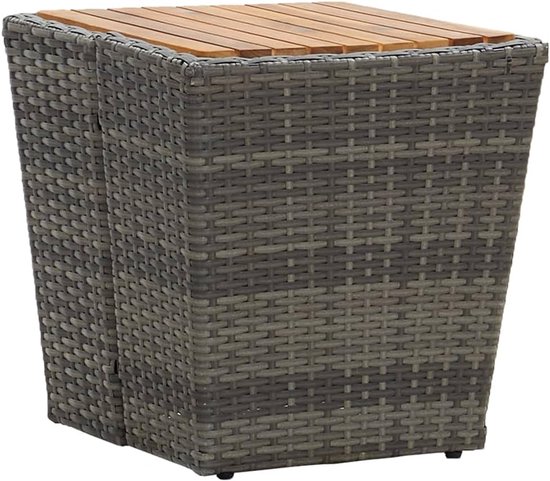 Poly rattan weerbestendig bistroset met afneembare kussens grijs — afbeelding 4