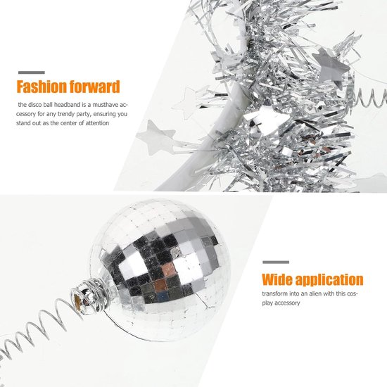 Vintage Discobal Haarband Spiegelbol Partyaccessoire voor Volwassenen voor Cosplay Nachtclubs Dansfeesten Opvallend Uniek Ontwerp — afbeelding 2