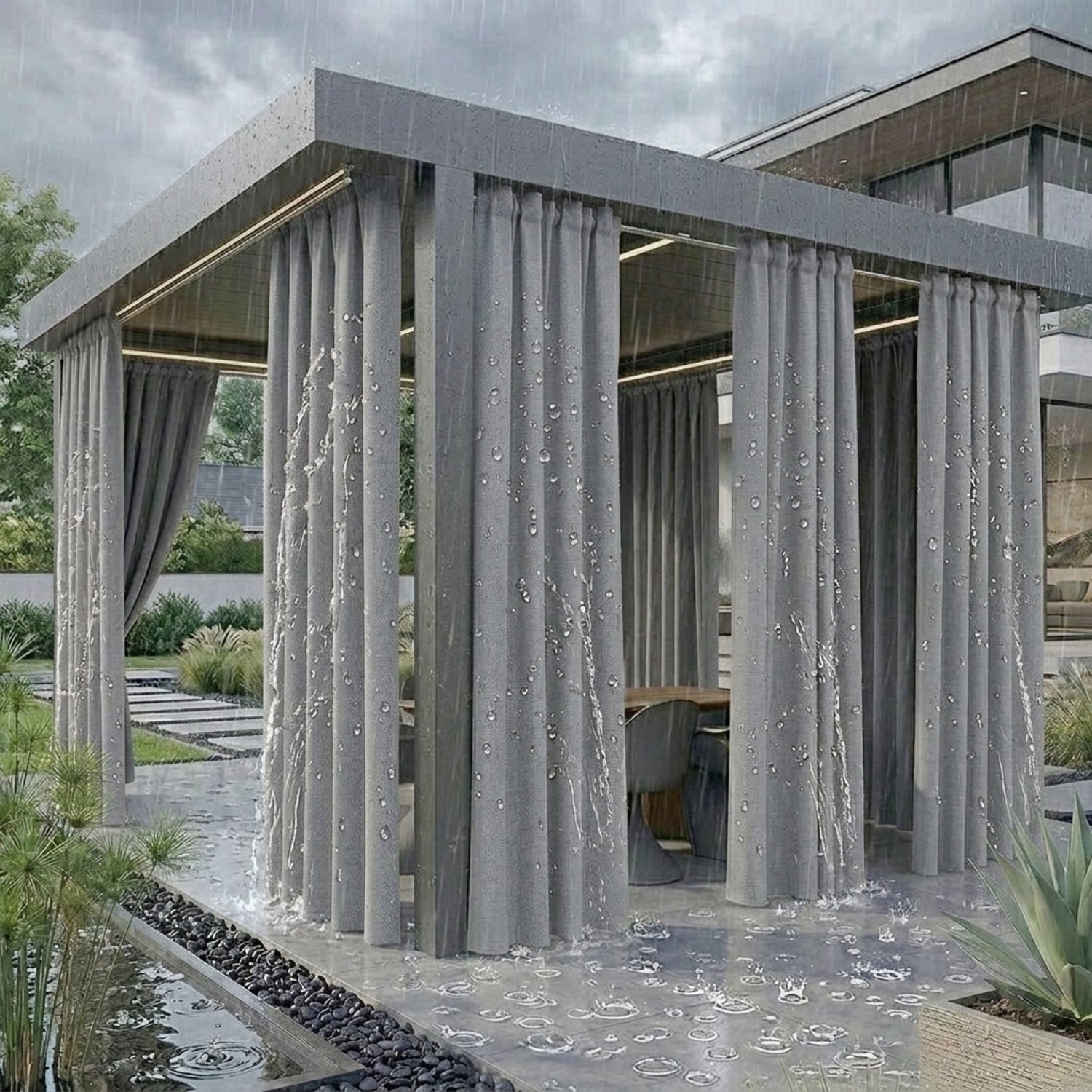 Waterdichte Tuindoek 75x200cm Grijs voor Terras, Balkon, Pergola