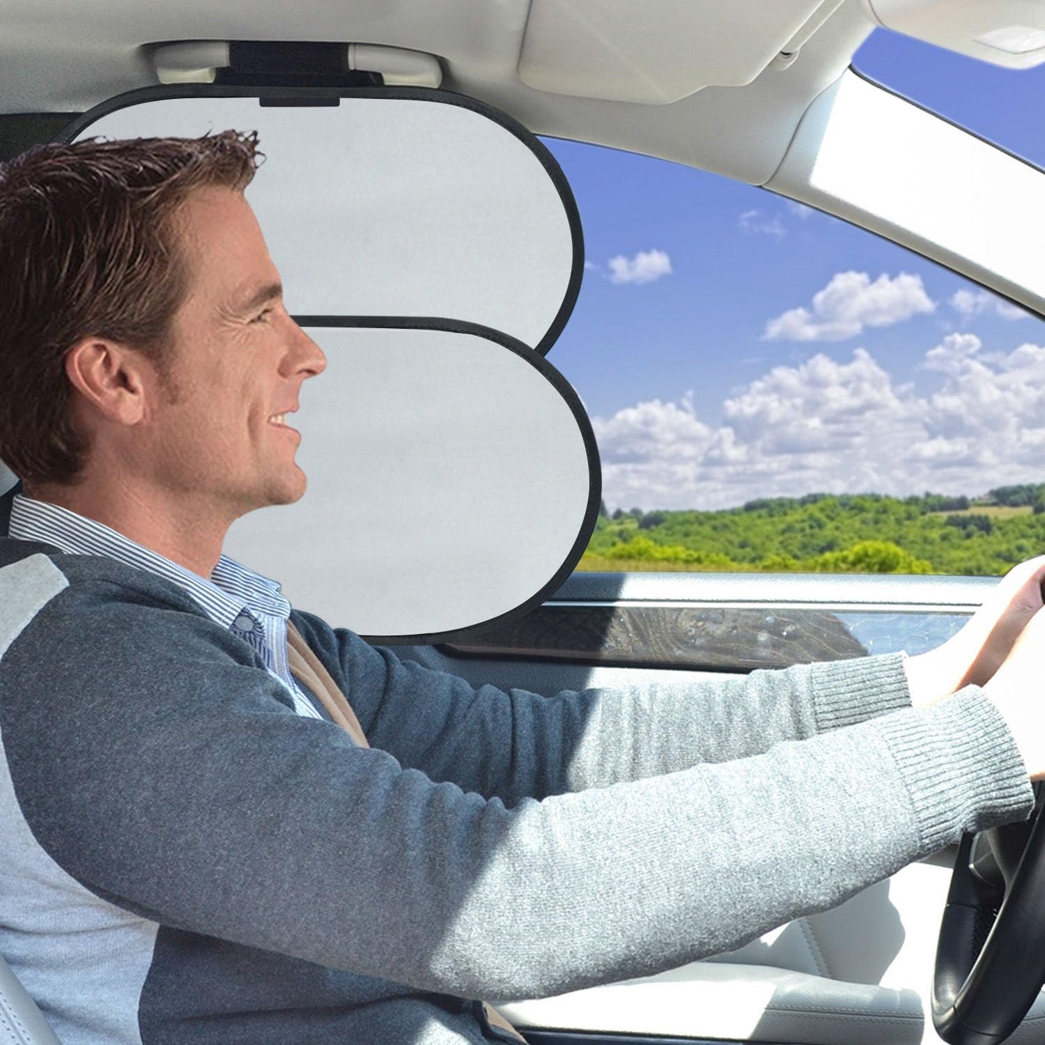 car interior ceiling handle sun blocker & sun visor for side windows of front seat. - ShopVlot
