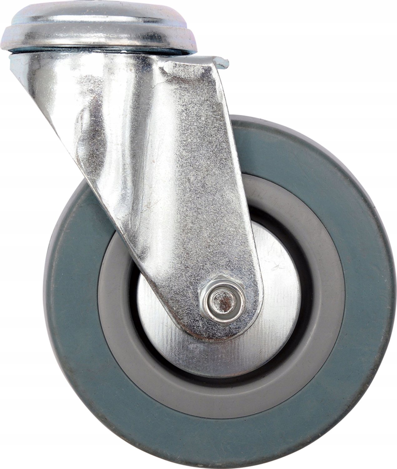 Zwenkbaar wiel met grijze rubber 100mm