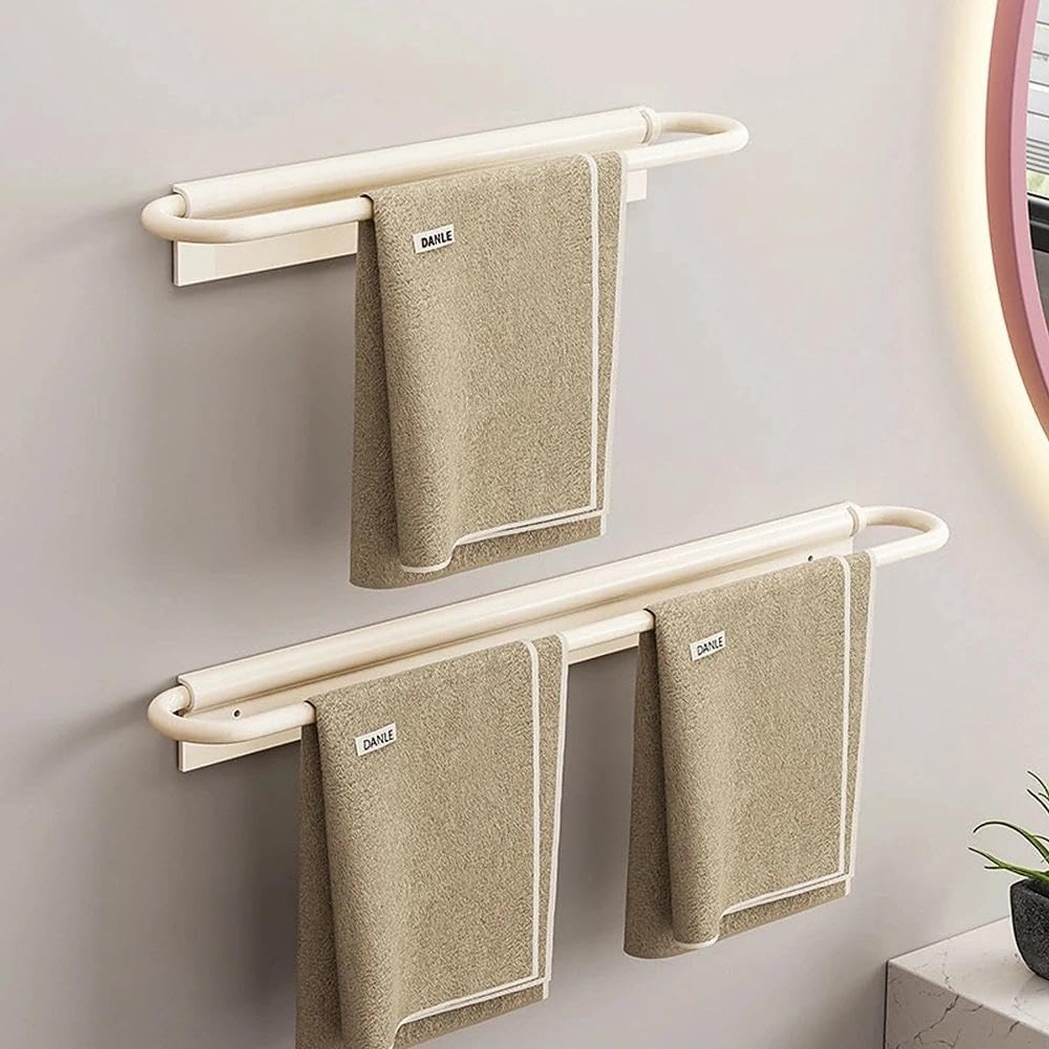 30 cm handdoekhouder badkamer inklapbaar, crèmewit handdoekstang - ShopVlot