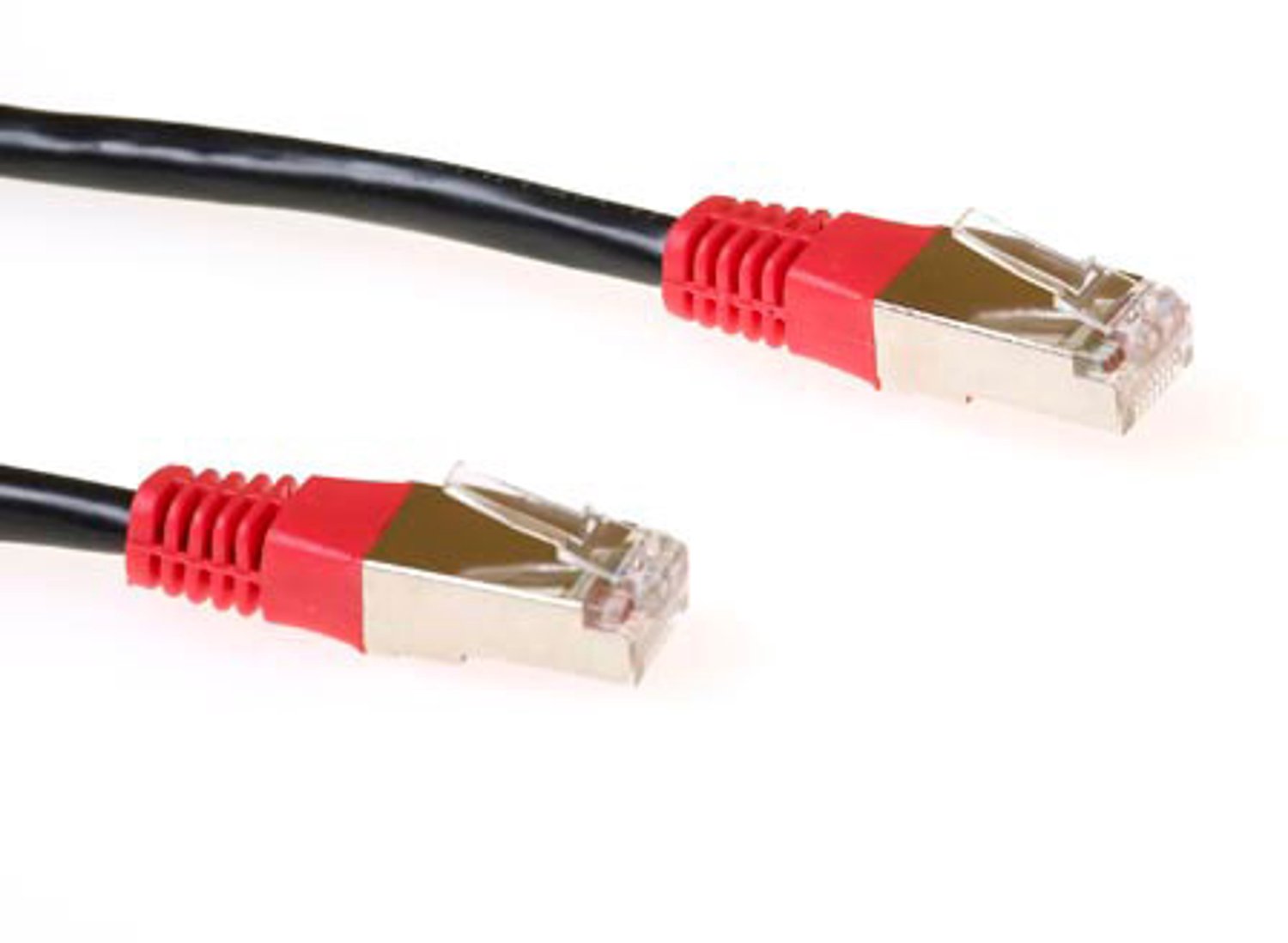 Zwarte 1 meter LSZH F/UTP CAT5E patchkabel cross met RJ45 connectoren IB5101