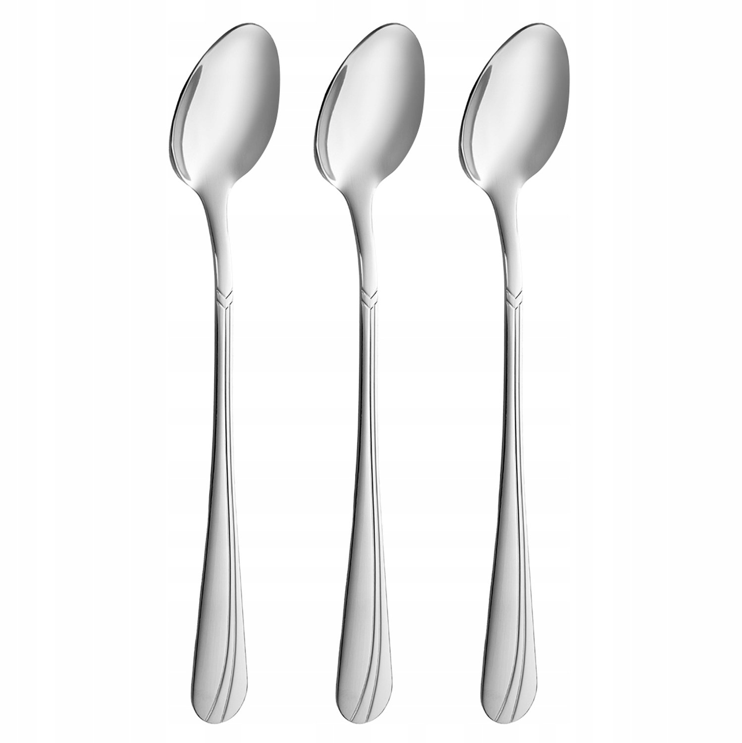 Kamille Lange Lepels Set (3 stuks) - Roestvrij Staal voor Latte & Dessert