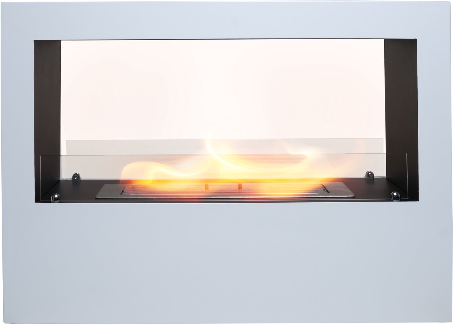 Moritz Bio-Ethanol Haard Wit – 100 x 30 x 70 cm – 3,5 Liter RVS Brander – Vrijstaande Sfeerhaard