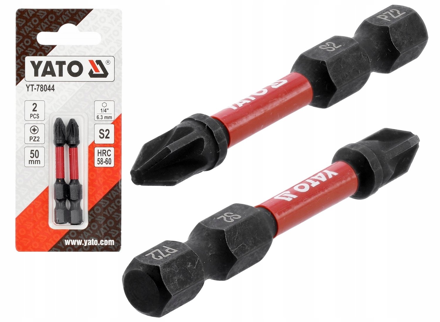 Yato Impact Schroefbits PZ2 1/4" 50mm (2 stuks)
