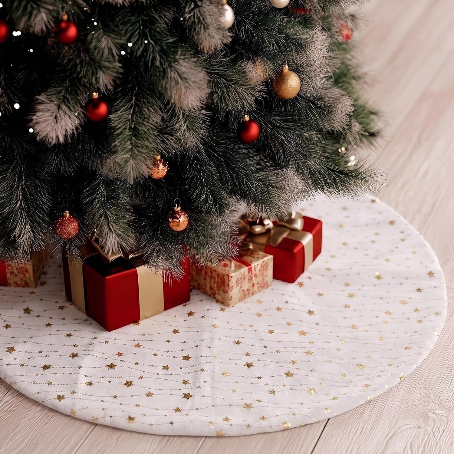 Zwarte Kerstboomrok van Velours met Gouden Ster - Luxe Kerstdecoratie, Bescherming voor de Vloer en Kerstboommat