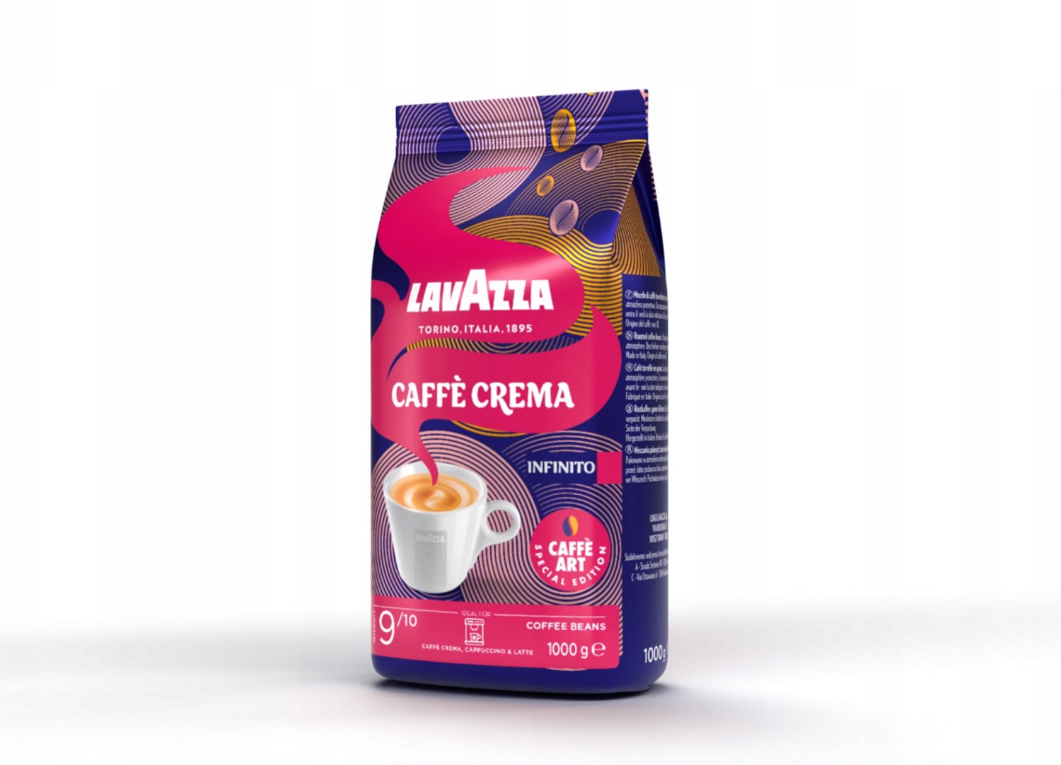 Lavazza Caffè Crema Infinito - Koffiebonen - Caffè Art Special Edition - Intensiteit 9/10 - 2 x 1kg