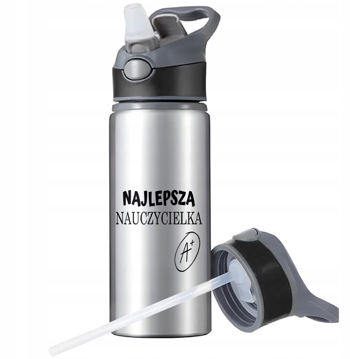 Aluminium Sport Bidon 650ml met Rietje en Handvat
