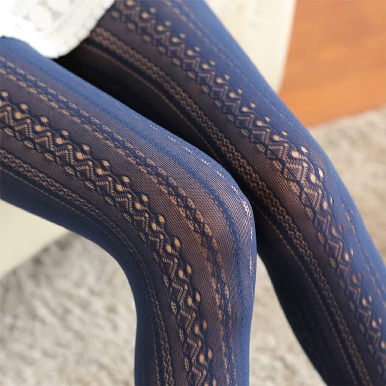 Gebreide Katoenen Panty met Kant - Ademend en Huidvriendelijk, Perfect voor Elke Gelegenheid en Stijlvolle Outfits