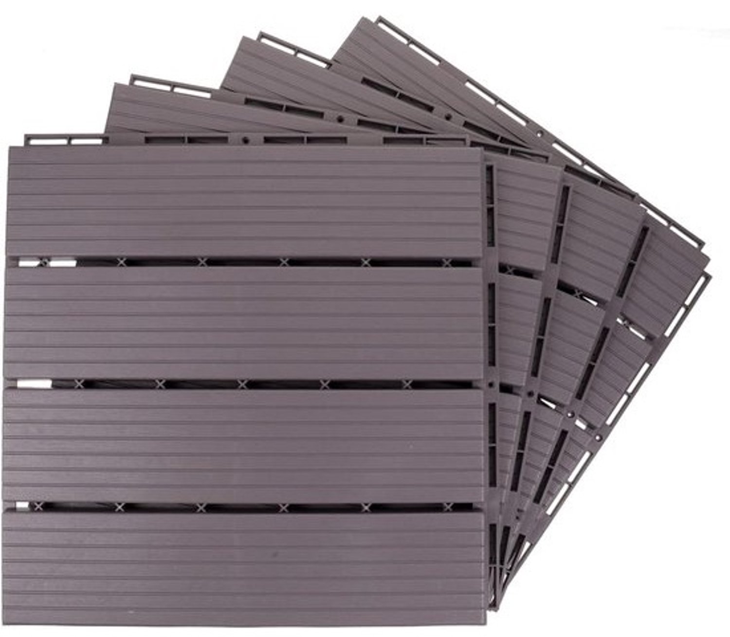 Vloertegels - Kliktegels - Voor het balkon - Voor een vernieuwd terras - Eenvoudig te installeren - 30x30 cm - Grijs