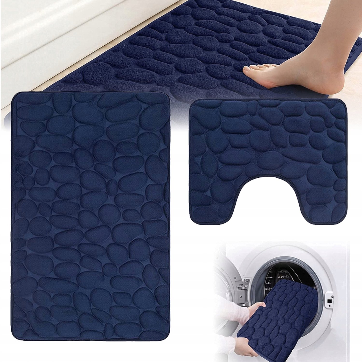 Zachte Antislip Badkamermat Set - 2 Delig - 15mm Dik