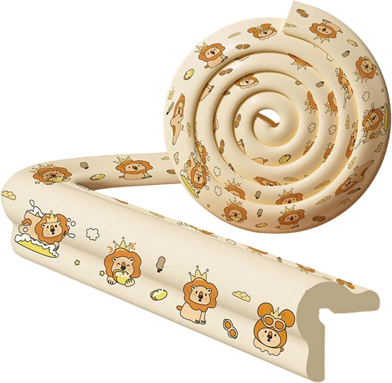 L-vormige tafelhoekbeschermer - Tafelhoekbeschermer - 2 meter lange anti-botsingsrand van schuim - Veiligheidsbescherming voor baby's en peuters - Tafelrandaccessoires - Beige - Zelfklevend