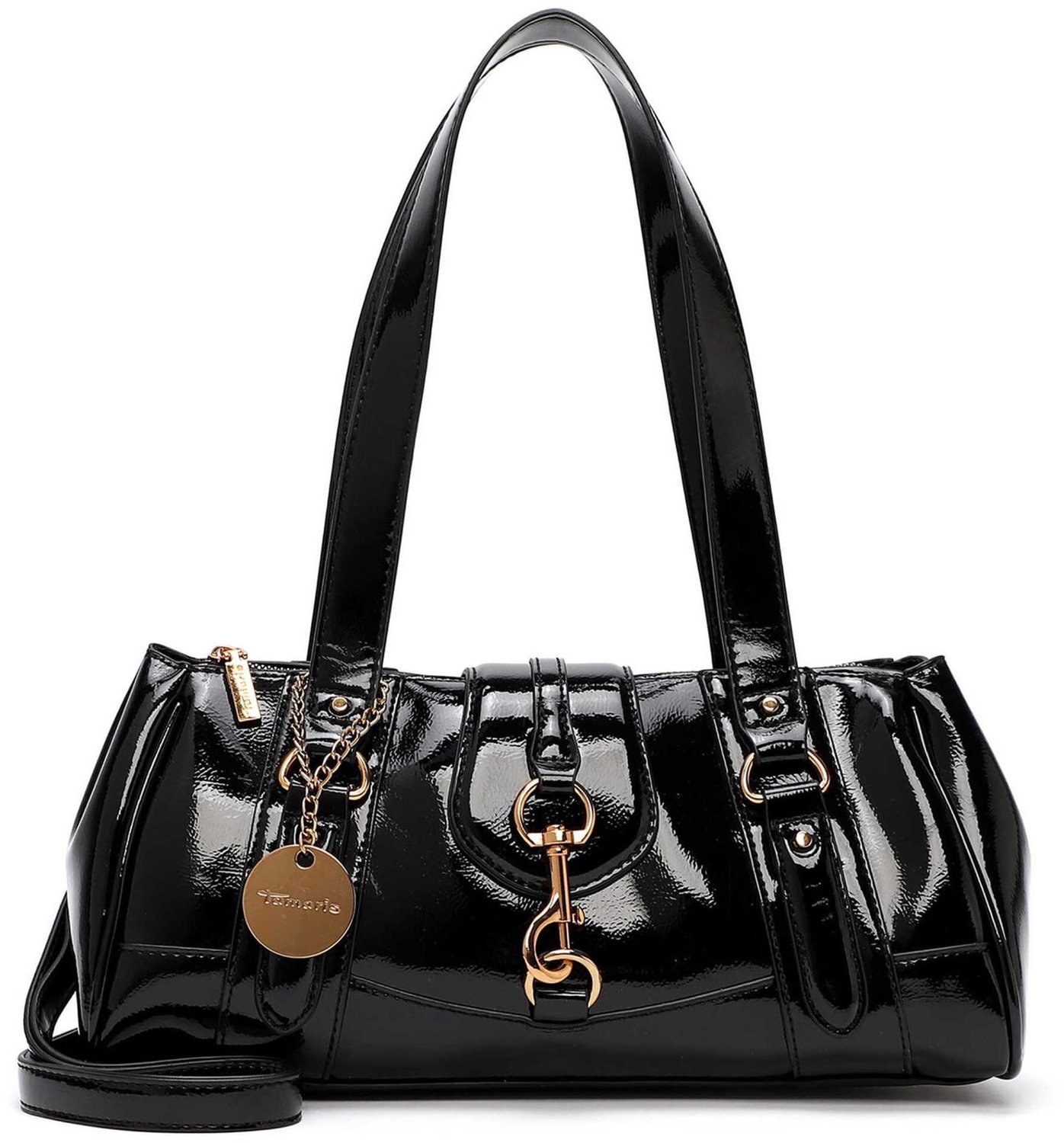 Tamaris schoudertas Marina Patent Cityshopper Black zwart