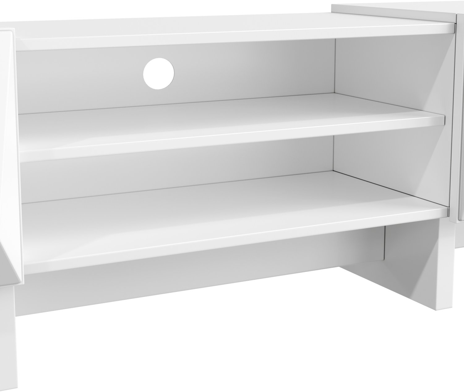 MODENUIT TV-Meubel - Vier Deuren En Open Vakken - Voor Woonkamer - Spaanplaat - 180x34x44,5 Cm - Wit