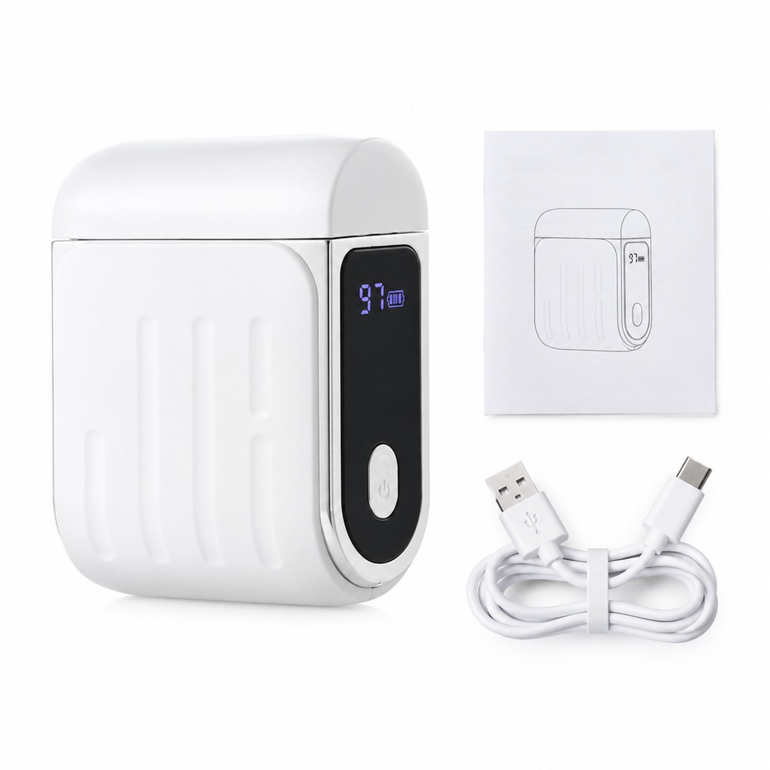 Elektrische nagelknipper - 3 intensiteitsstanden - intensiteits- en batterijdisplay - USB-C opladen - met handleiding en oplaadkabel