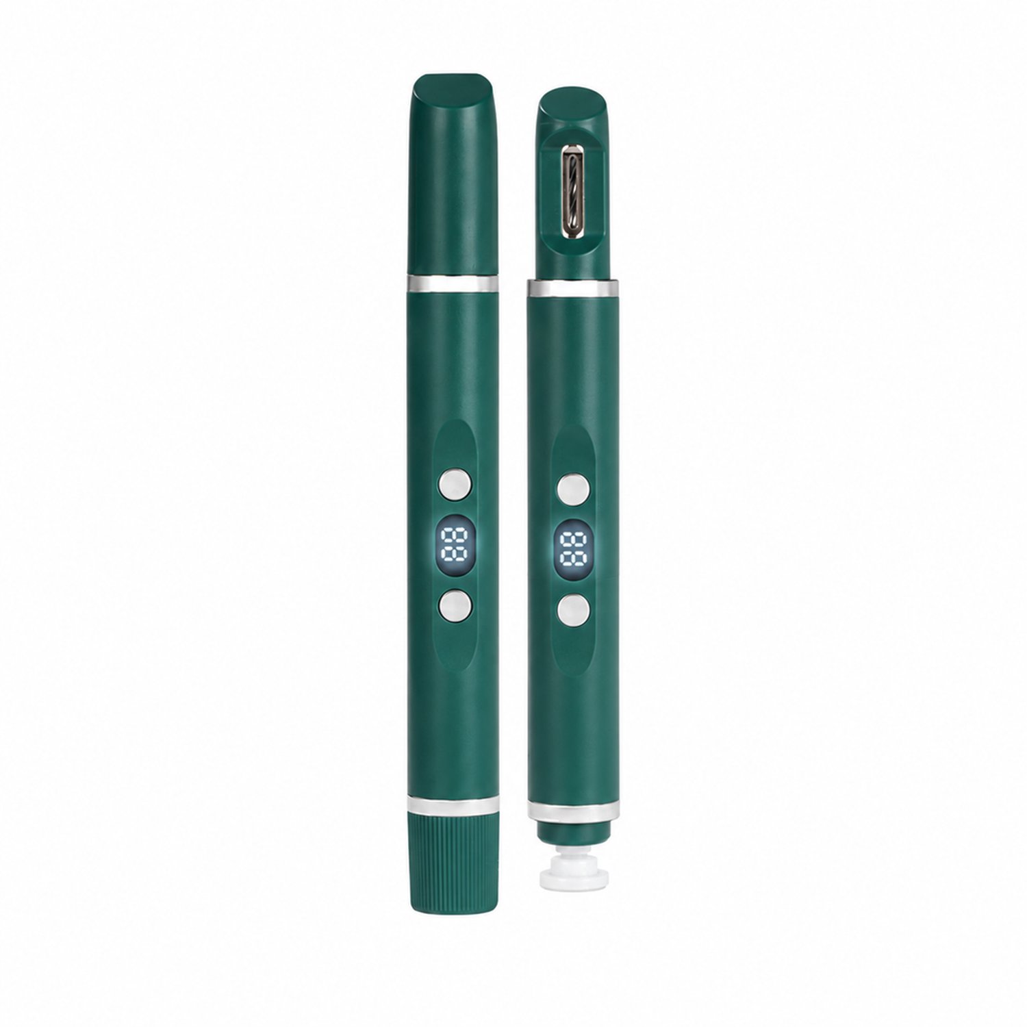 Elektrische nagelknipper 4-in-1 - penvormig handmodel - voor nagelverzorging, hielverzorging en ontharing - groen