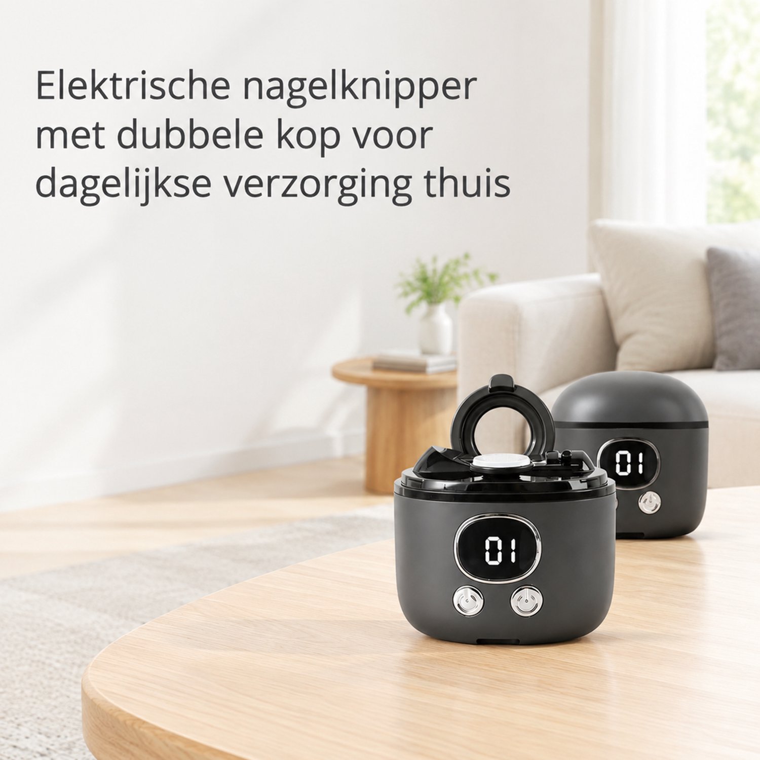 Elektrische nagelknipper - dubbele kop - oplaadbaar - voor dagelijks thuisgebruik - inclusief doosset