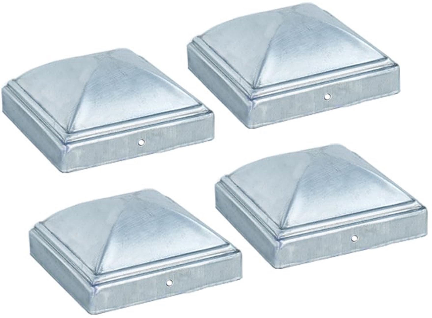 Vierkante Post Caps 102 x 102 mm van Gegalvaniseerd Staal, Decoratieve Hoofden voor Hekken, Trappen en Balustrades, Geschikt voor 10 x 10 cm Palen