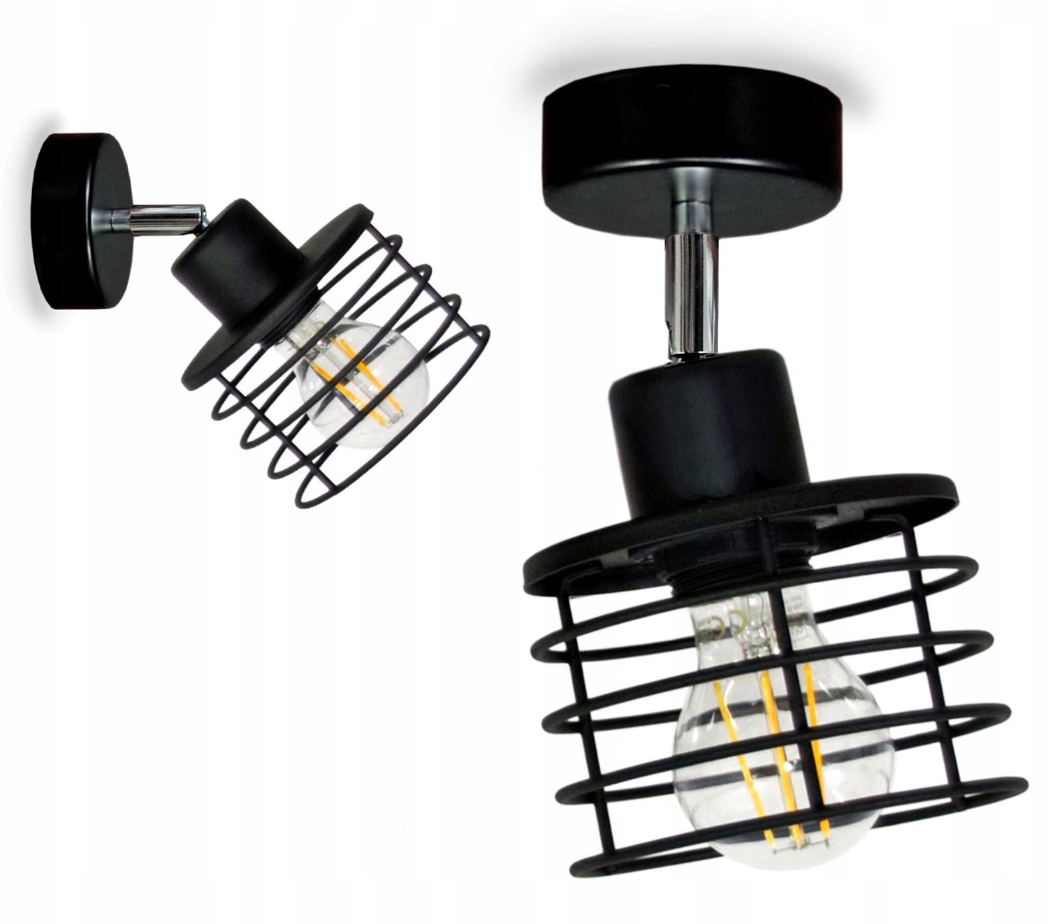 Loft Hanglamp Plafondlamp Veer Metaaldraad E27