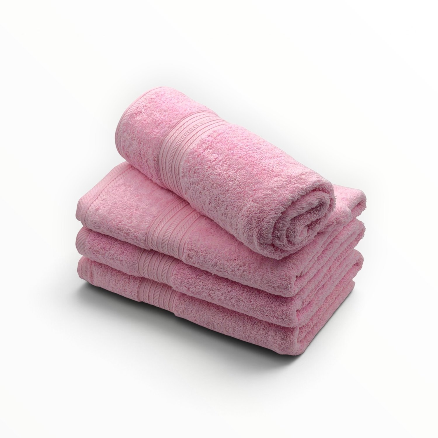 The Linen Room Badhanddoeken – 70 x 140 cm – Set van 4 – 100% Egyptisch Katoen – 600 gram /m2 – Poederroze