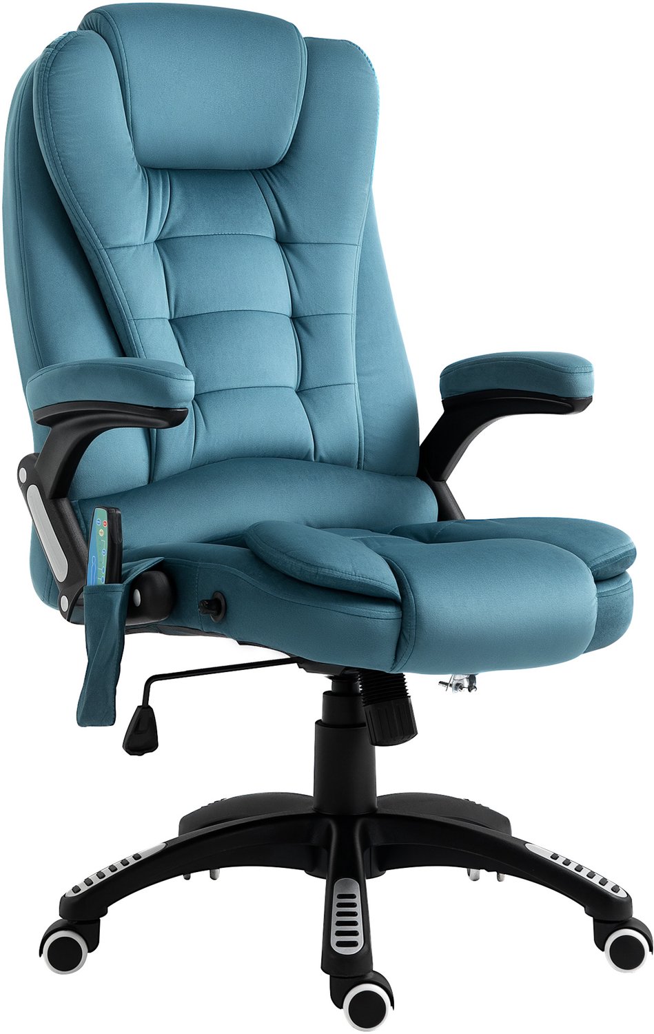 Vinona Bureaustoel met massage- en warmtefunctie - Met verstelbare rugleuning en afstandsbediening - 68 x 72 x 110-120 cm - Blauw