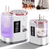 Elektrische Make-upkwastenreiniger - Reinigen en Luchtdrogen - 850 rpm - Dubbele Draairichting - 2/5 uur Timer - USB-Voeding - Wit/Roségoud - Multi brush cleaner - 2-in-1 Reinigen & Drogen - Slimme Timer & Automatisch Stoppen