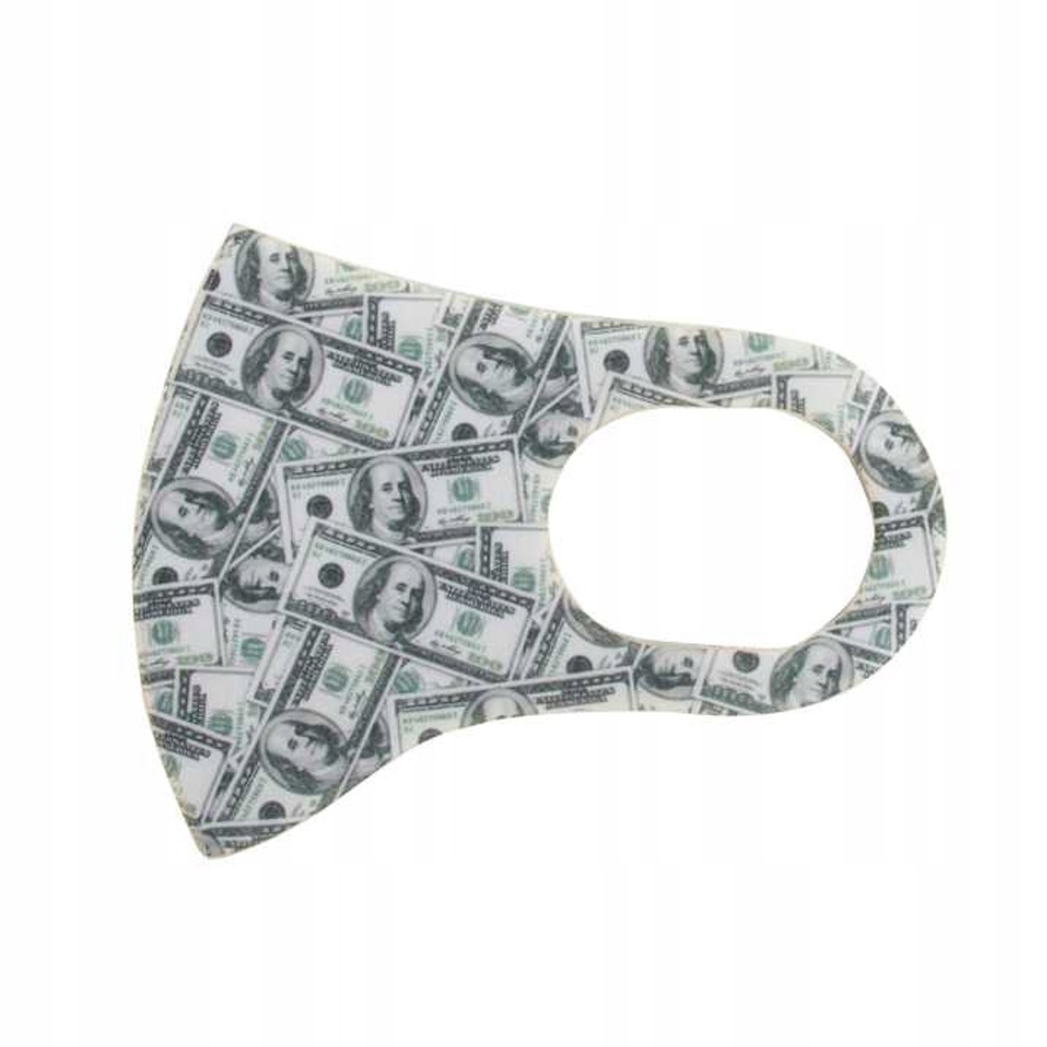 Herbruikbaar Neopreen Mondkapje met Dollarprint - Maat L/XL